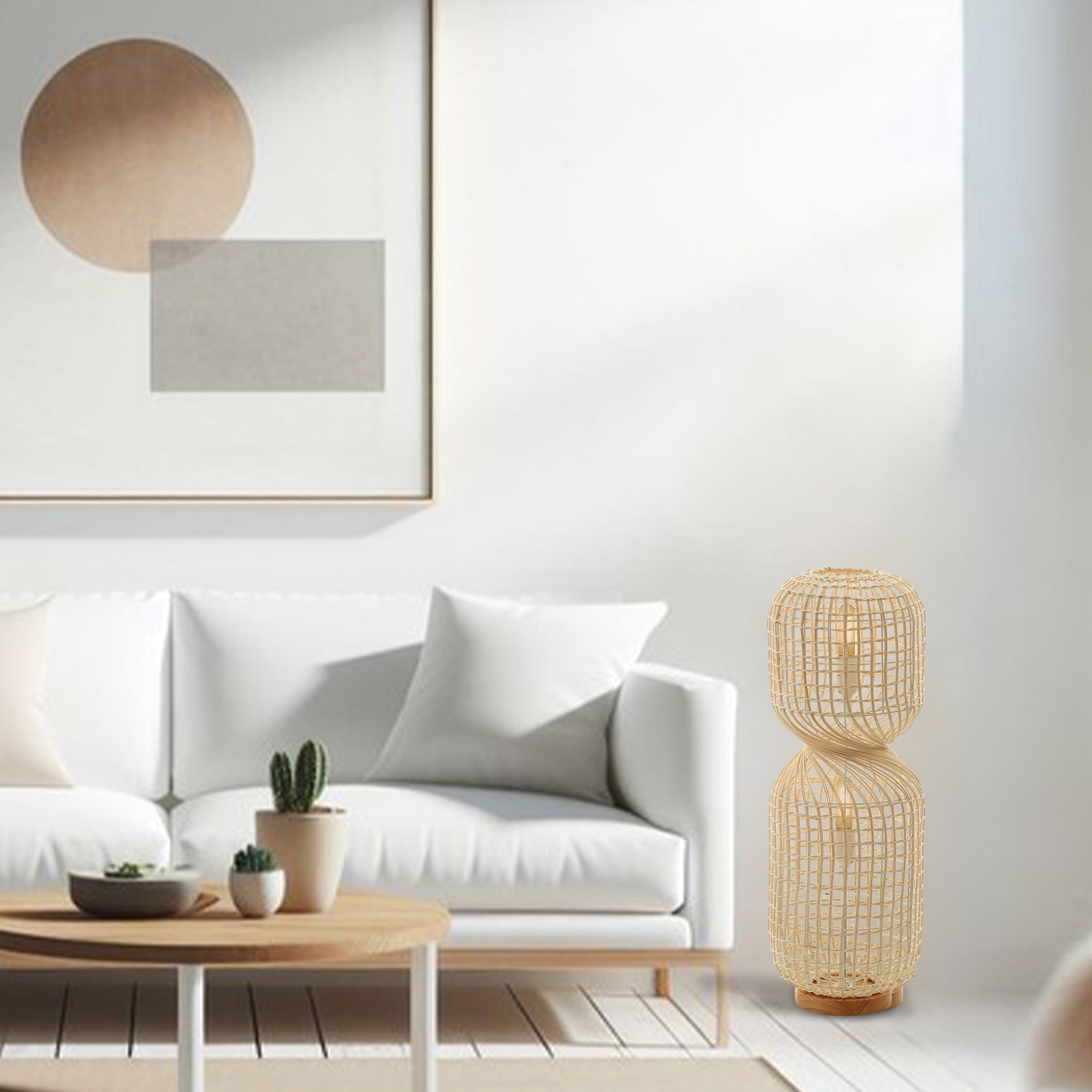 Twirla Rattan Floor Lamp - Large/Small
