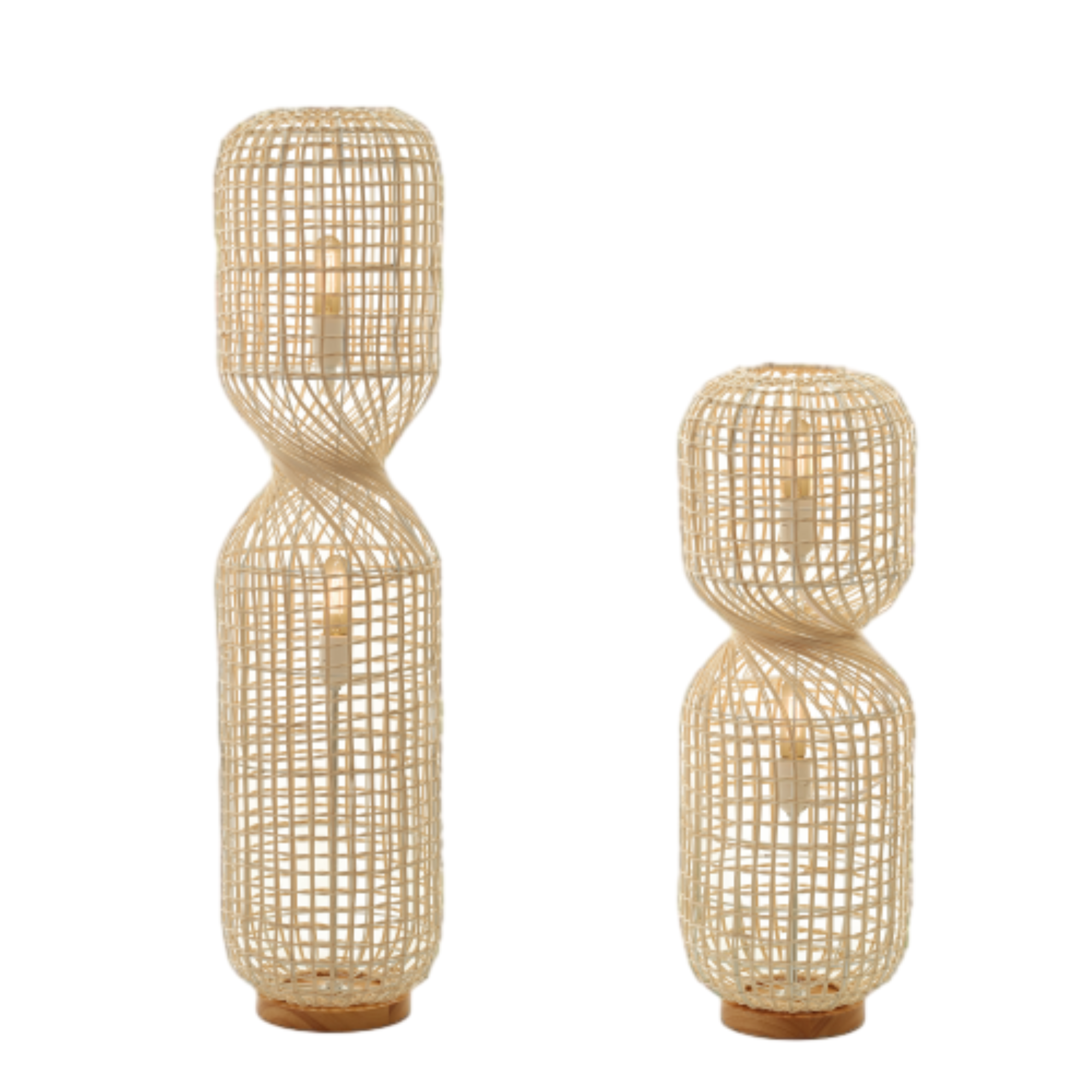Twirla Rattan Floor Lamp - Large/Small