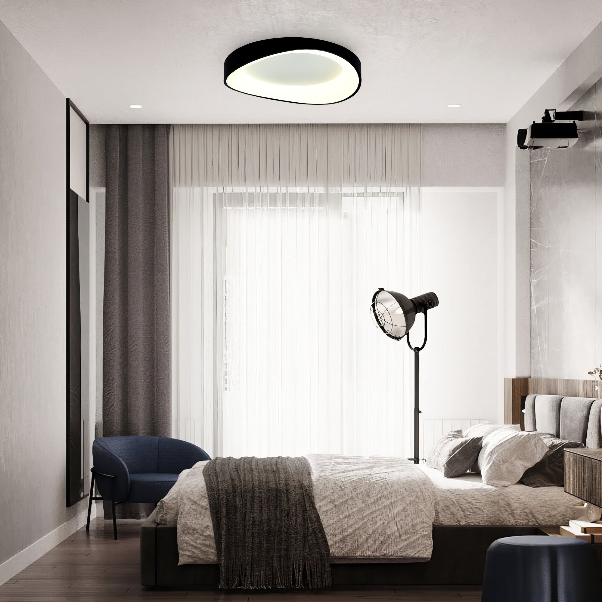 Hayley Ceiling Lamp - Small White/Black