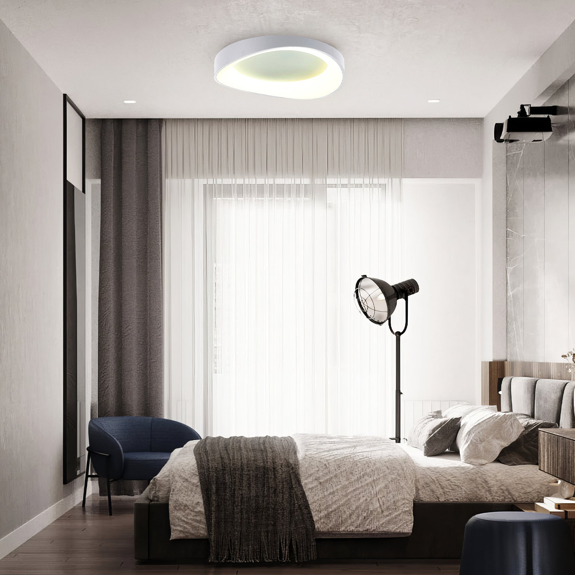 Hayley Ceiling Lamp - Small White/Black