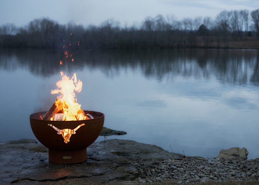 Longhorn by Fire Pit Art