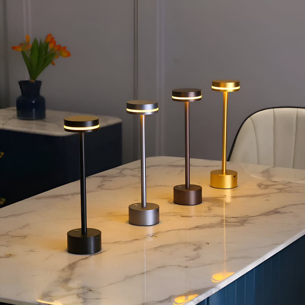 Mantle Touch Lamp - Portable, Rechargeable Table Lamp - Adjustable Light