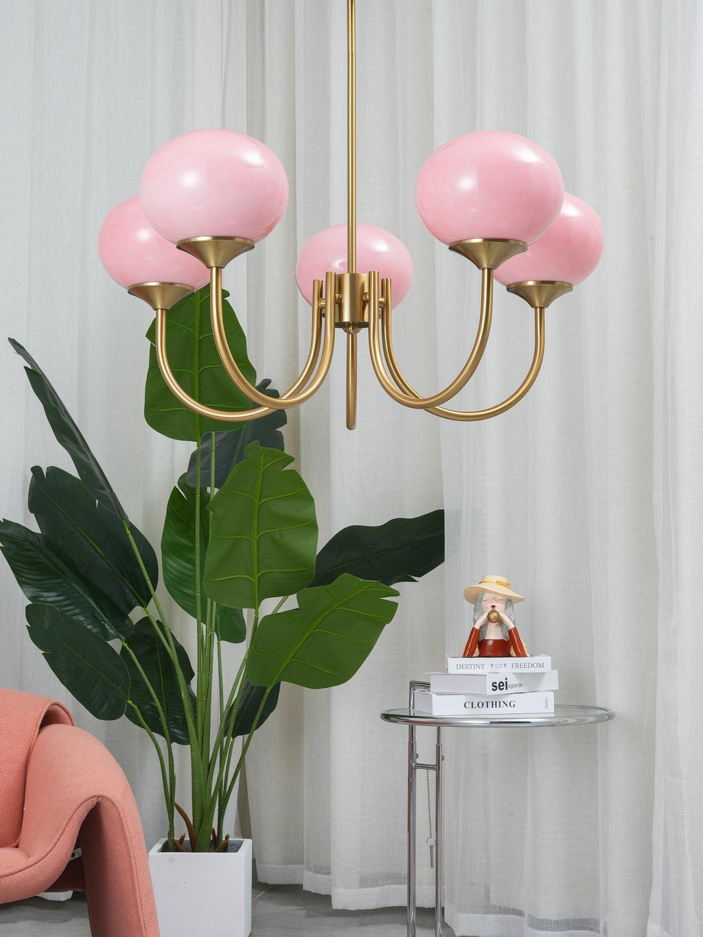 Rose Crystal Chandelier