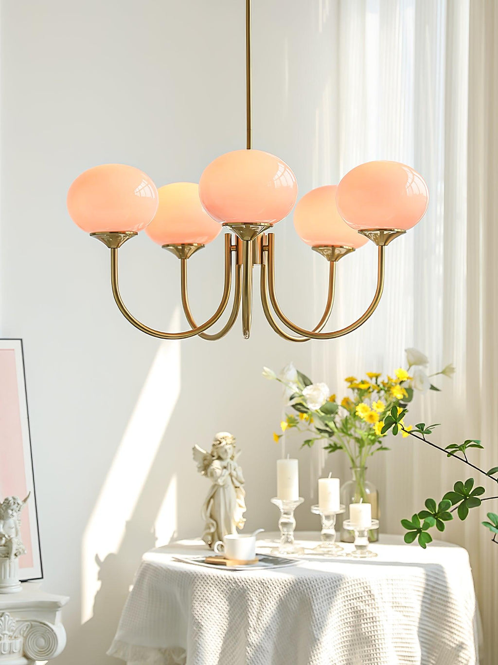 Rose Crystal Chandelier