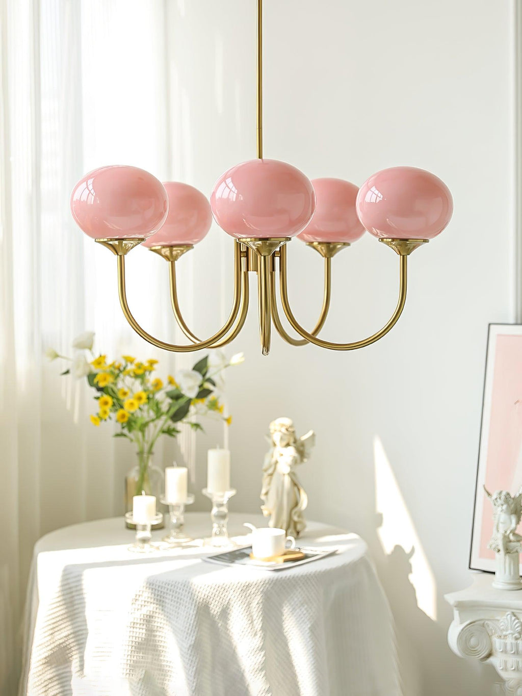 Rose Crystal Chandelier