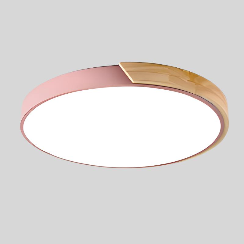 Nordic Wooden Macaron Circular Flush Mount