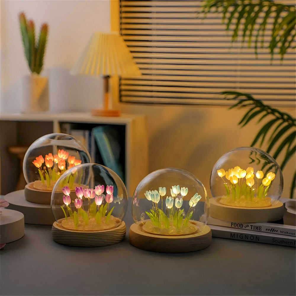 ArtifiTulip Table Lamp - Charming DIY LED Flower Night Lamp