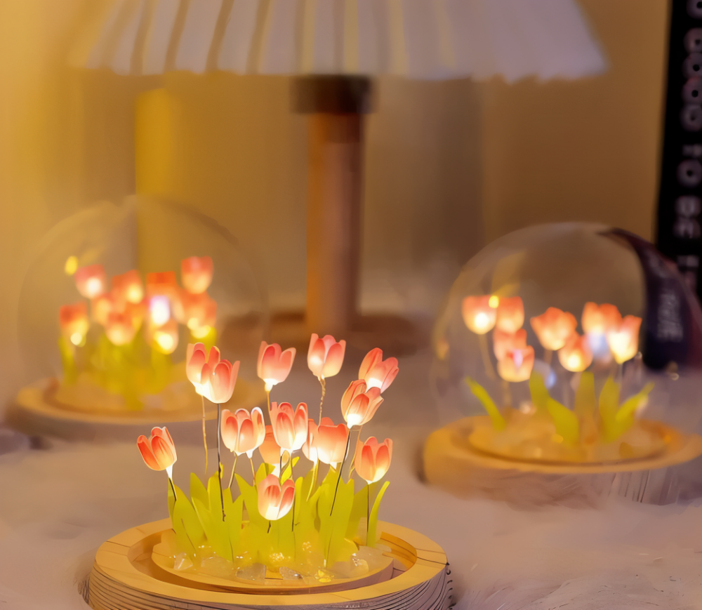 ArtifiTulip Table Lamp - Charming DIY LED Flower Night Lamp