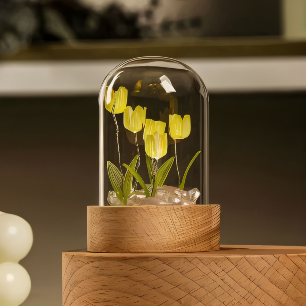 ArtifiTulip Table Lamp - Charming DIY LED Flower Night Lamp