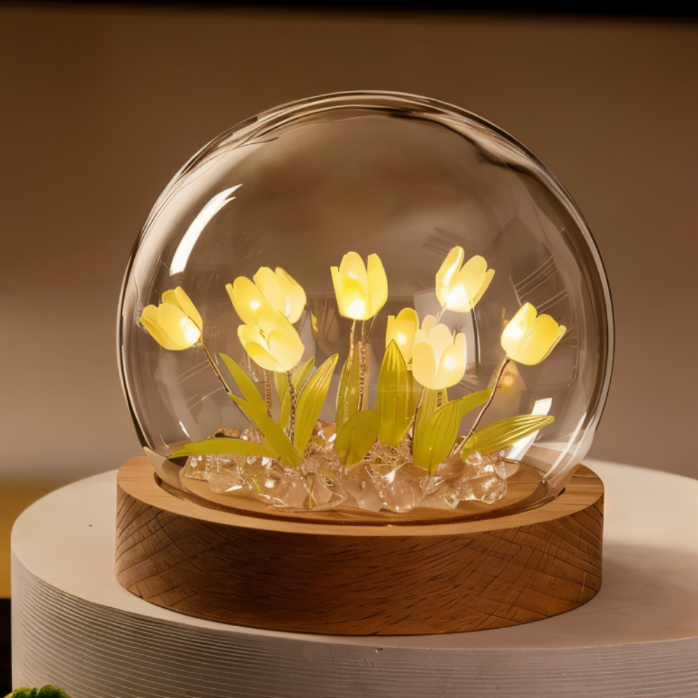 ArtifiTulip Table Lamp - Charming DIY LED Flower Night Lamp