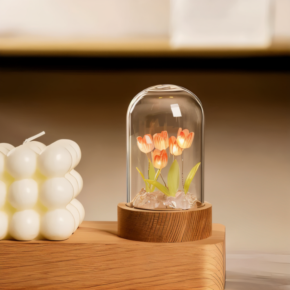 ArtifiTulip Table Lamp - Charming DIY LED Flower Night Lamp