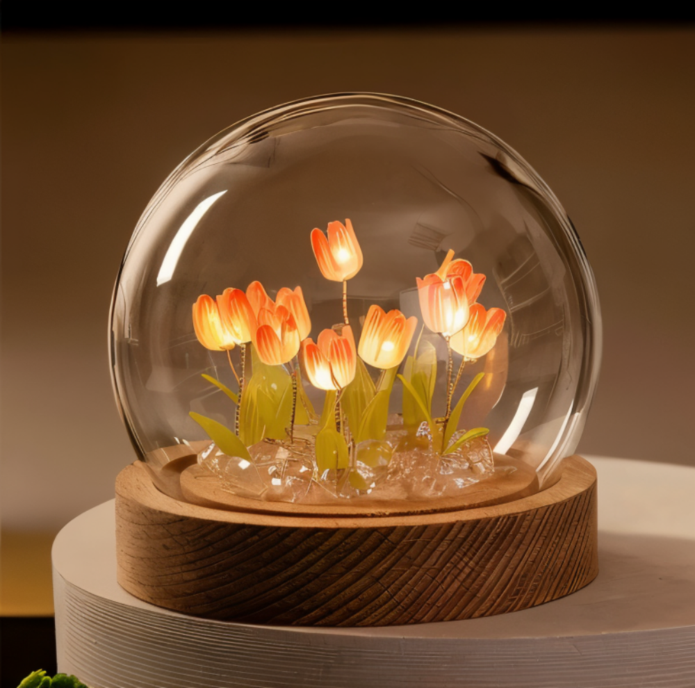 ArtifiTulip Table Lamp - Charming DIY LED Flower Night Lamp