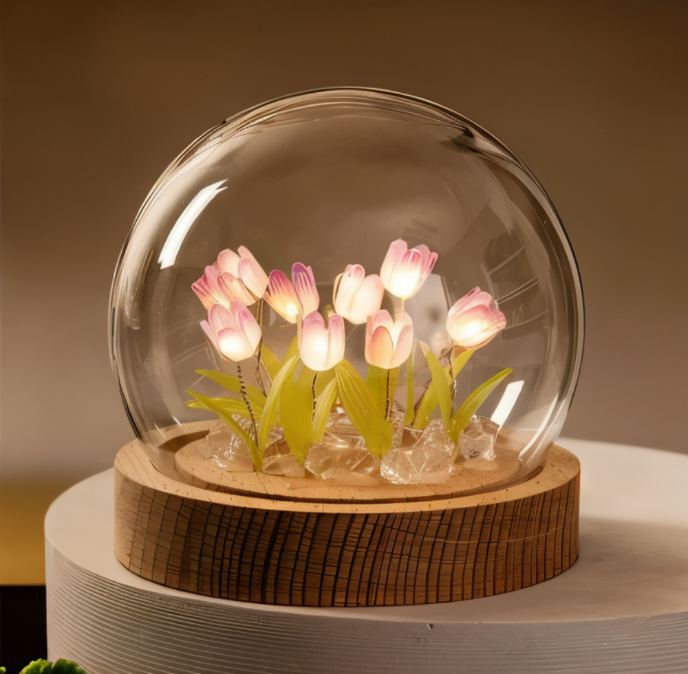 ArtifiTulip Table Lamp - Charming DIY LED Flower Night Lamp
