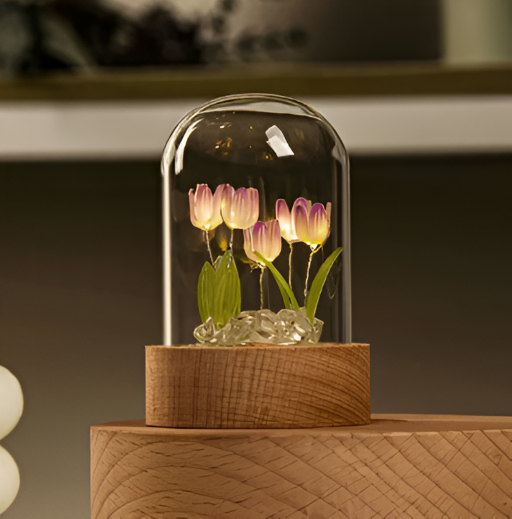 ArtifiTulip Table Lamp - Charming DIY LED Flower Night Lamp