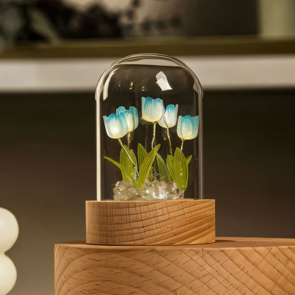 ArtifiTulip Table Lamp - Charming DIY LED Flower Night Lamp