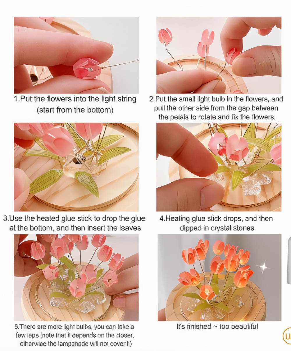 ArtifiTulip Table Lamp - Charming DIY LED Flower Night Lamp