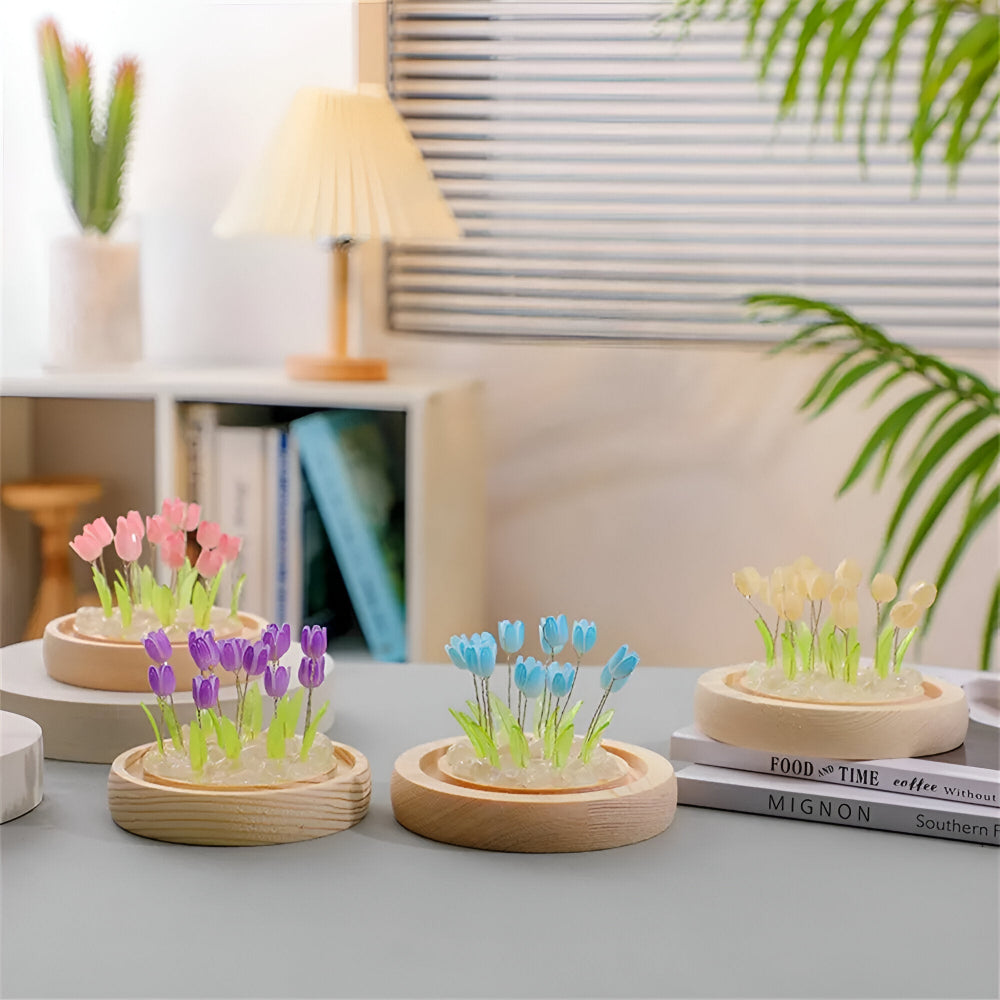 ArtifiTulip Table Lamp - Charming DIY LED Flower Night Lamp