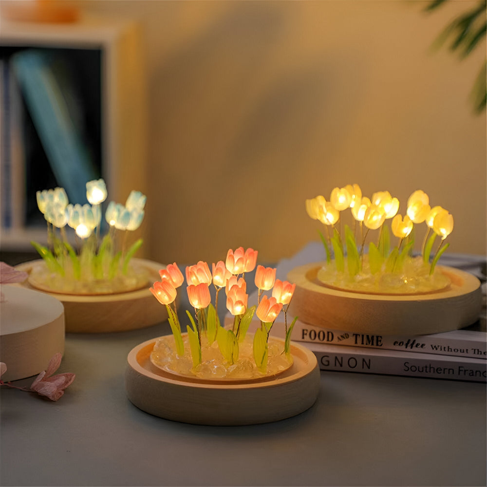 ArtifiTulip Table Lamp - Charming DIY LED Flower Night Lamp