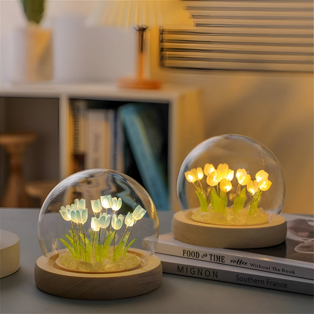 ArtifiTulip Table Lamp - Charming DIY LED Flower Night Lamp