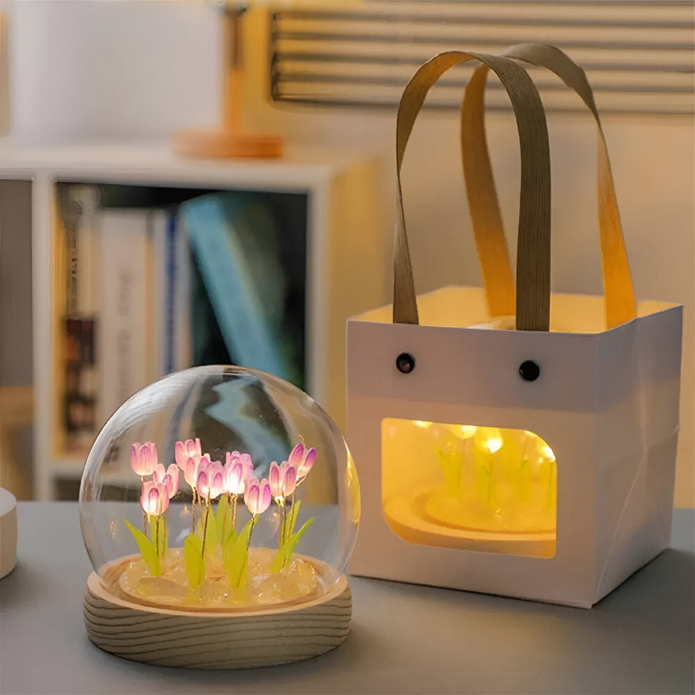 ArtifiTulip Table Lamp - Charming DIY LED Flower Night Lamp