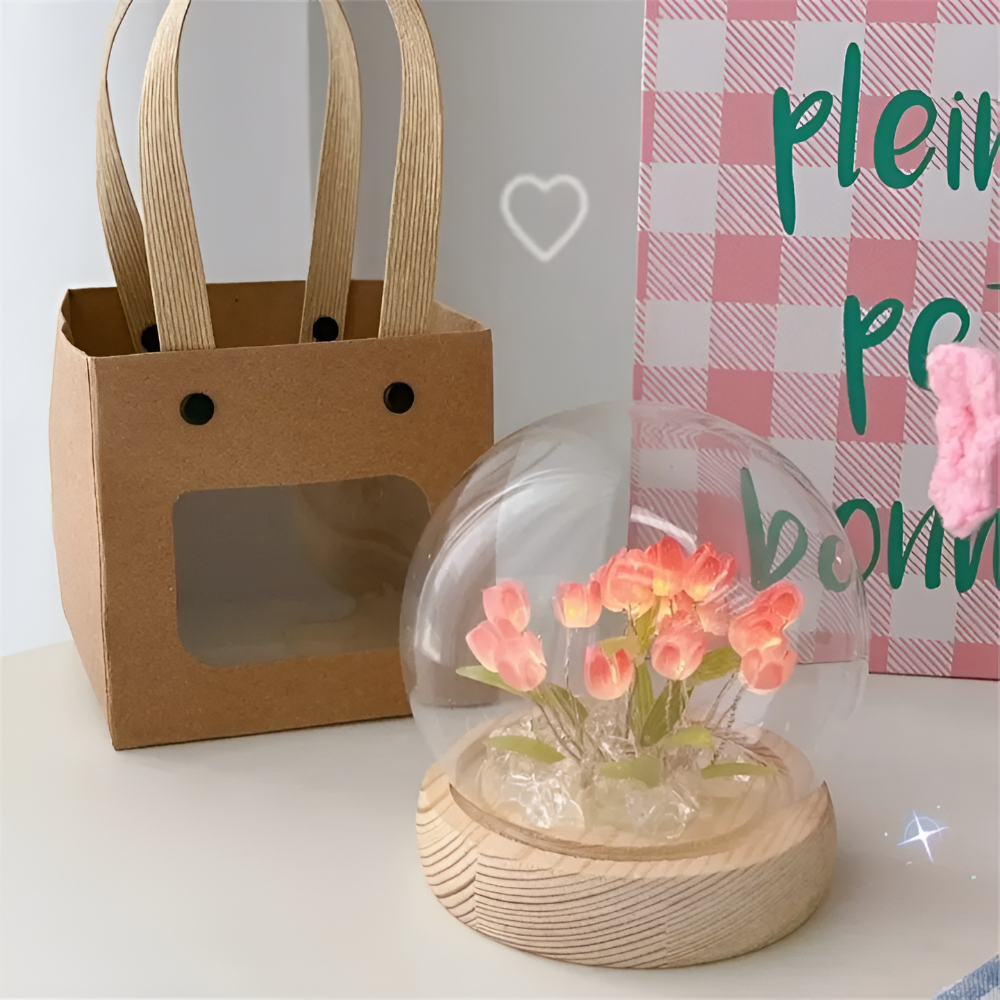 ArtifiTulip Table Lamp - Charming DIY LED Flower Night Lamp