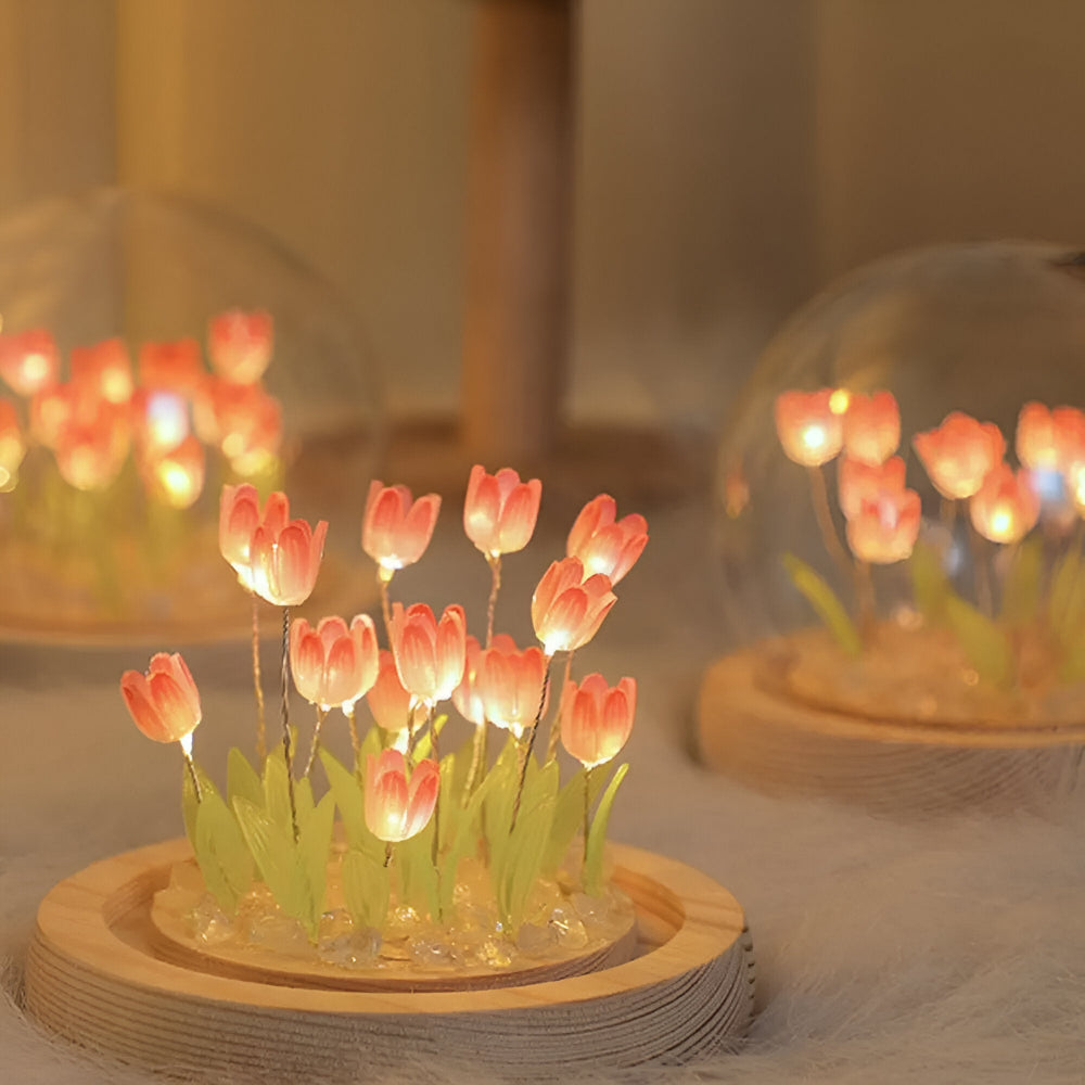 ArtifiTulip Table Lamp - Charming DIY LED Flower Night Lamp