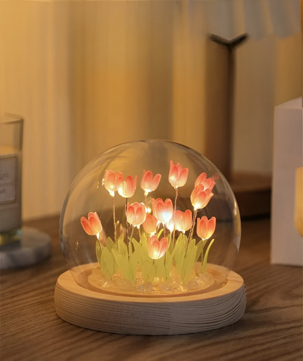 ArtifiTulip Table Lamp - Charming DIY LED Flower Night Lamp