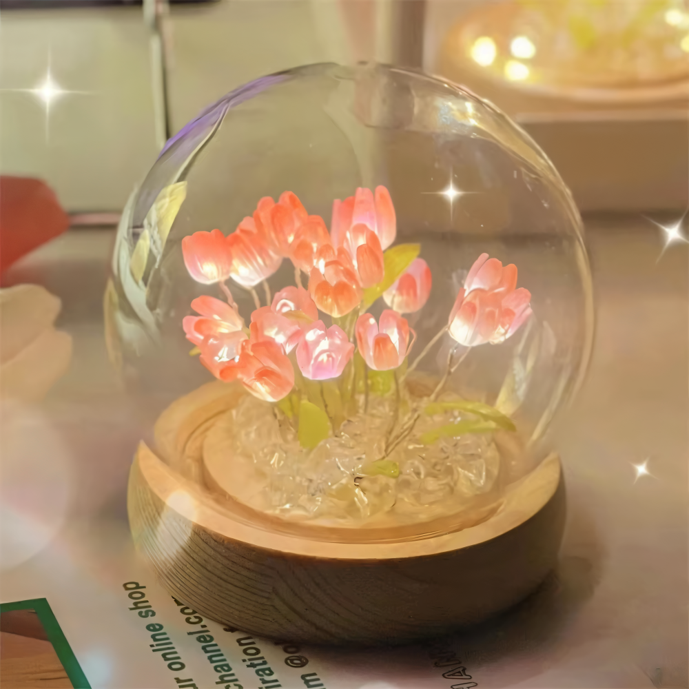 ArtifiTulip Table Lamp - Charming DIY LED Flower Night Lamp