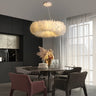 CircPlume Ceiling Lamp - Luxury Round Ceiling Lamp with White Feathers