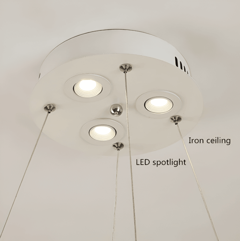 CircPlume Ceiling Lamp - Luxury Round Ceiling Lamp with White Feathers