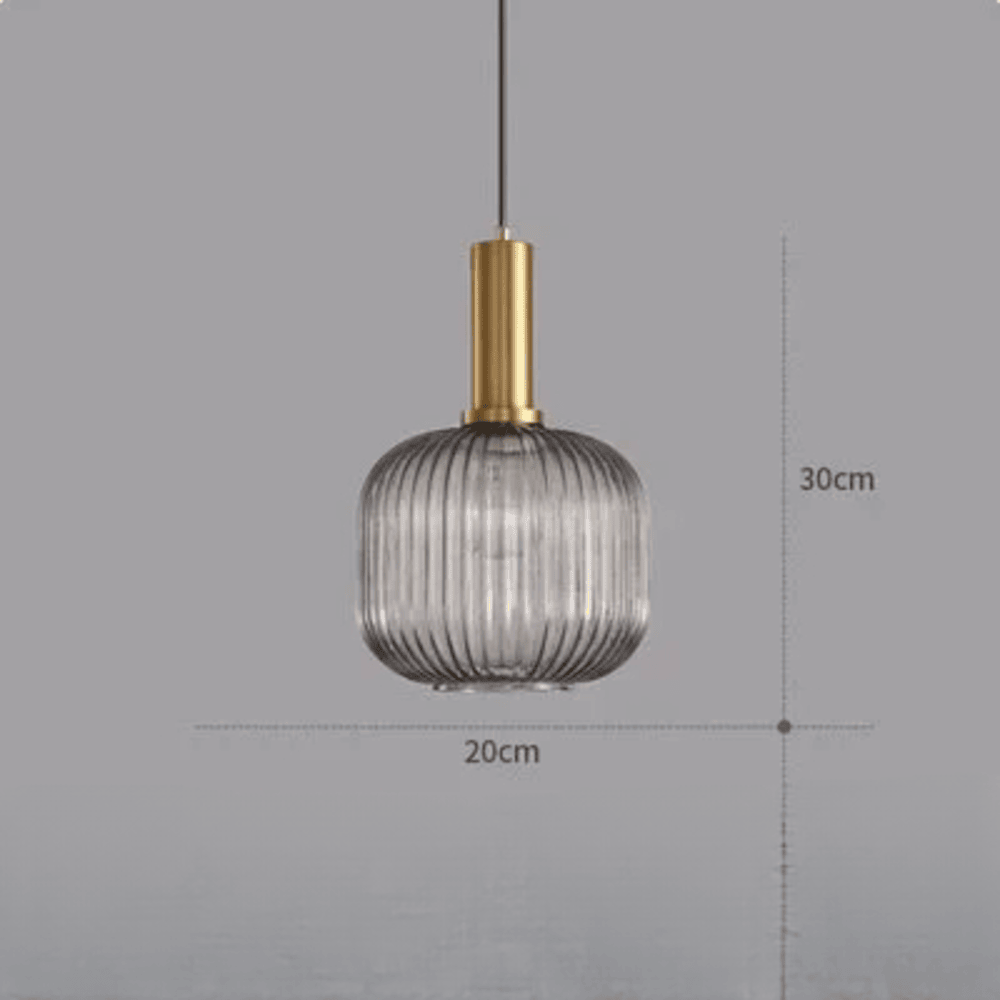 HuedRibbad Pendant Lamp - Striped Vintage Glass Chandelier