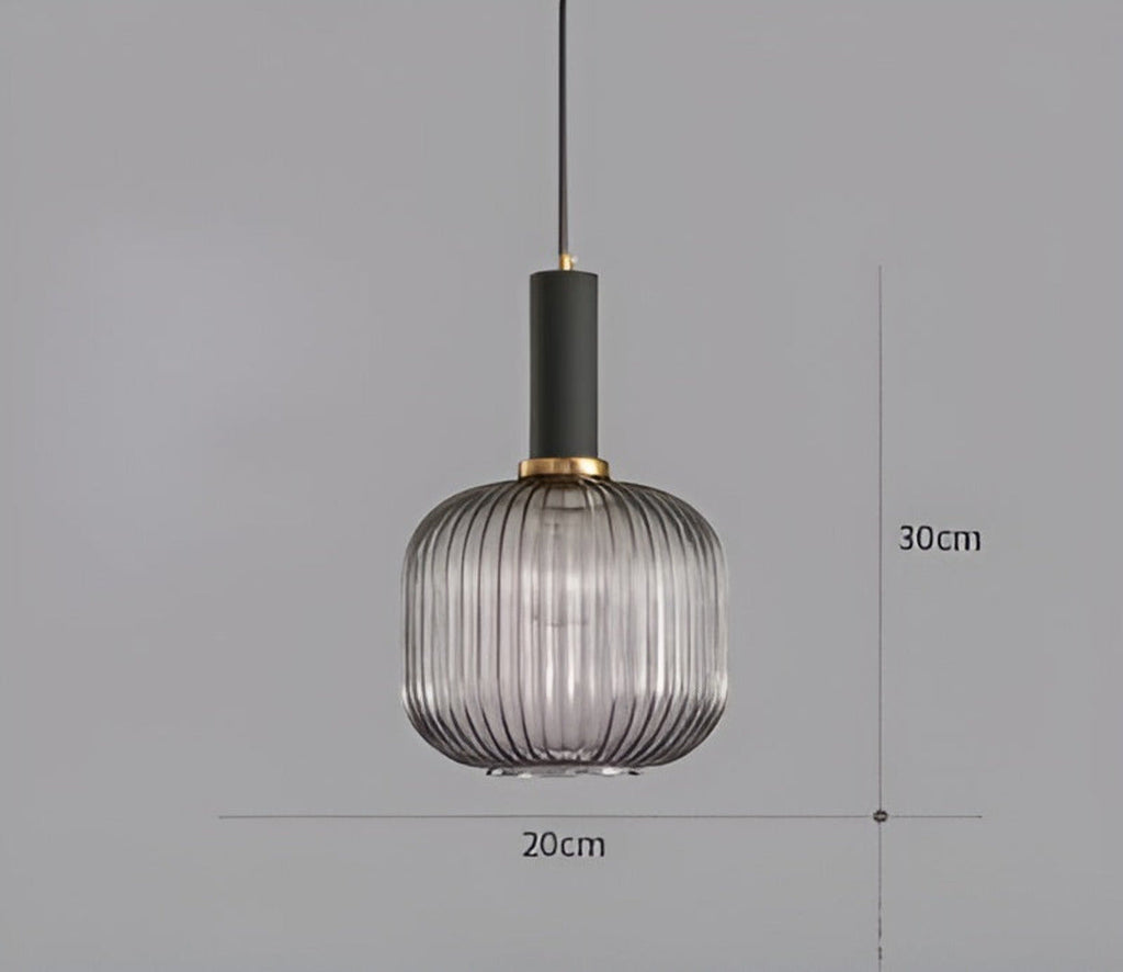HuedRibbad Pendant Lamp - Striped Vintage Glass Chandelier