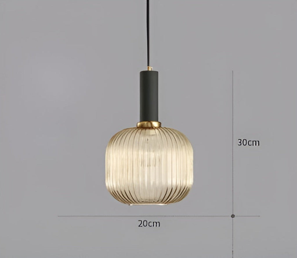 HuedRibbad Pendant Lamp - Striped Vintage Glass Chandelier