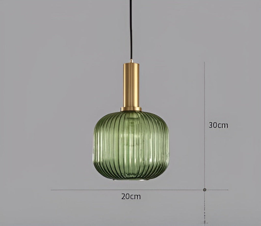 HuedRibbad Pendant Lamp - Striped Vintage Glass Chandelier