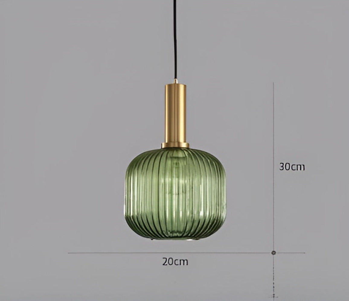 HuedRibbad Pendant Lamp - Striped Vintage Glass Chandelier