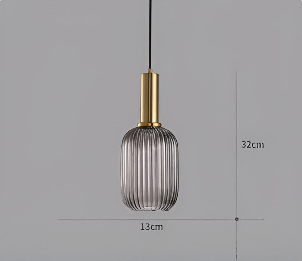 HuedRibbad Pendant Lamp - Striped Vintage Glass Chandelier
