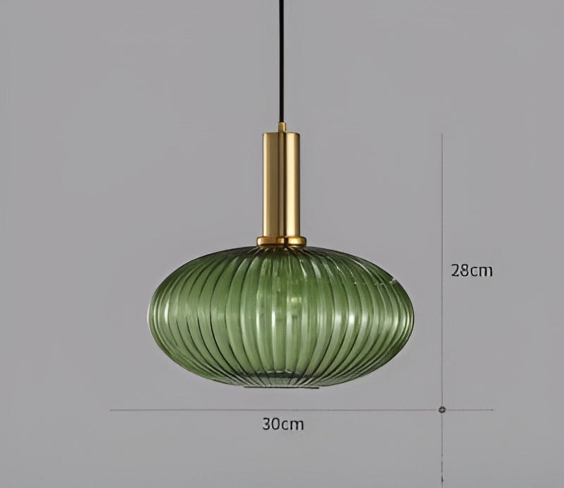 HuedRibbad Pendant Lamp - Striped Vintage Glass Chandelier