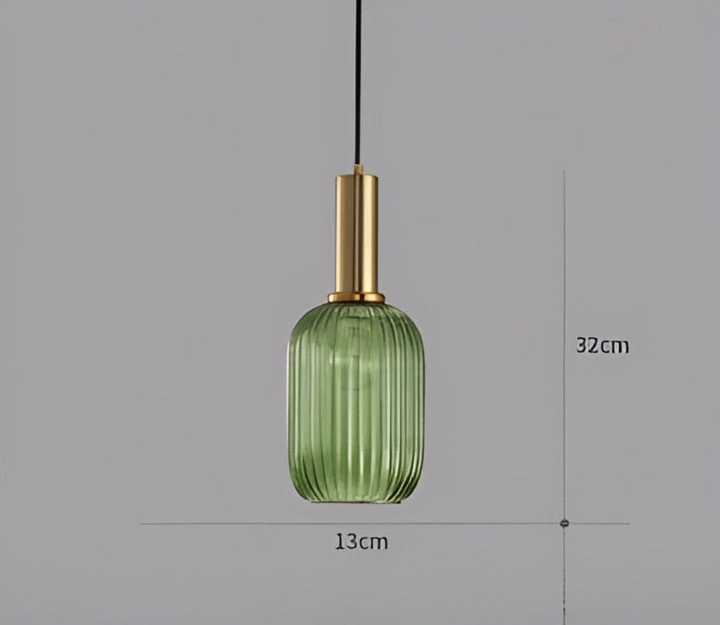HuedRibbad Pendant Lamp - Striped Vintage Glass Chandelier
