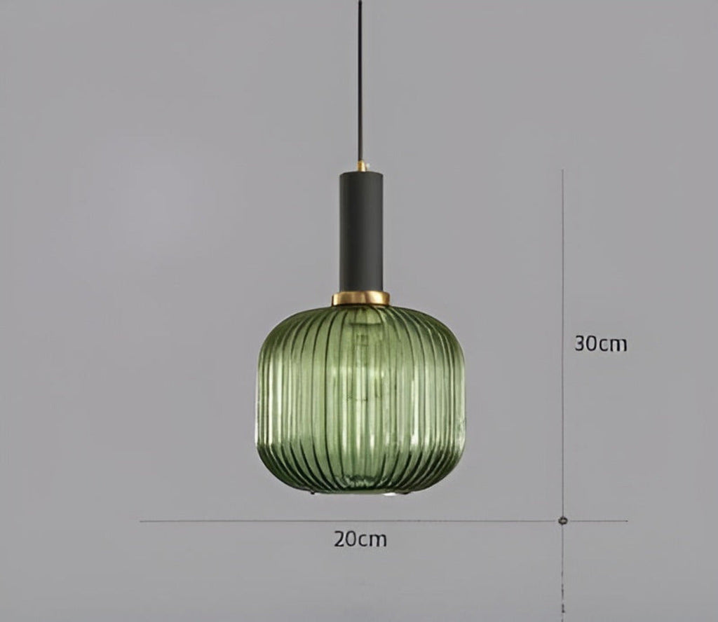 HuedRibbad Pendant Lamp - Striped Vintage Glass Chandelier