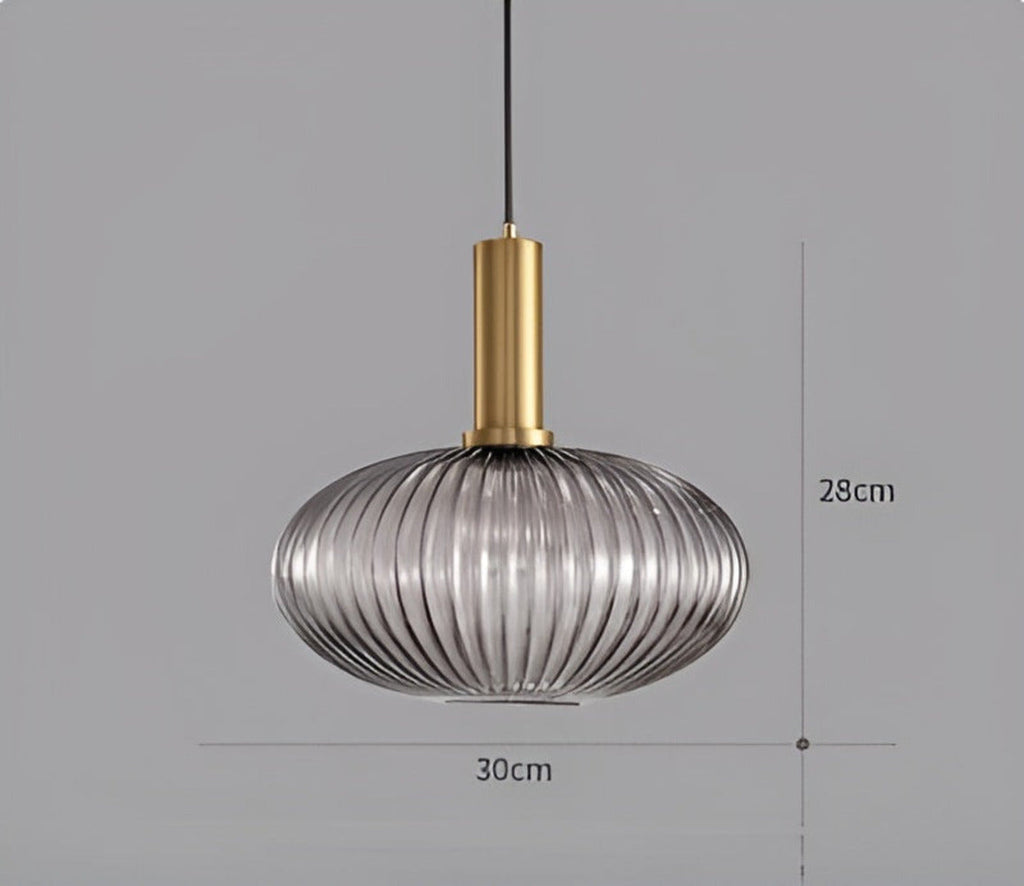 HuedRibbad Pendant Lamp - Striped Vintage Glass Chandelier