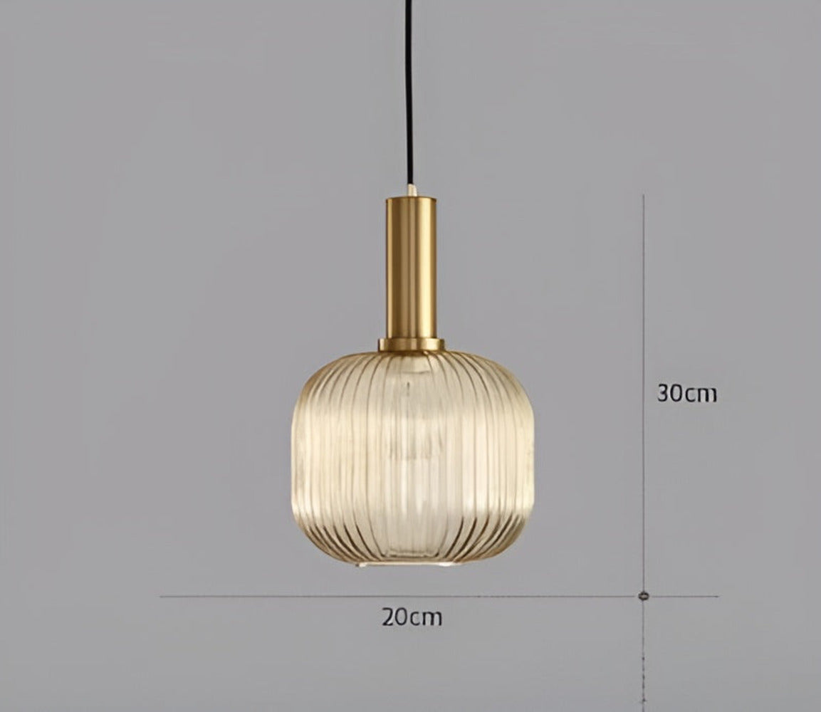 HuedRibbad Pendant Lamp - Striped Vintage Glass Chandelier