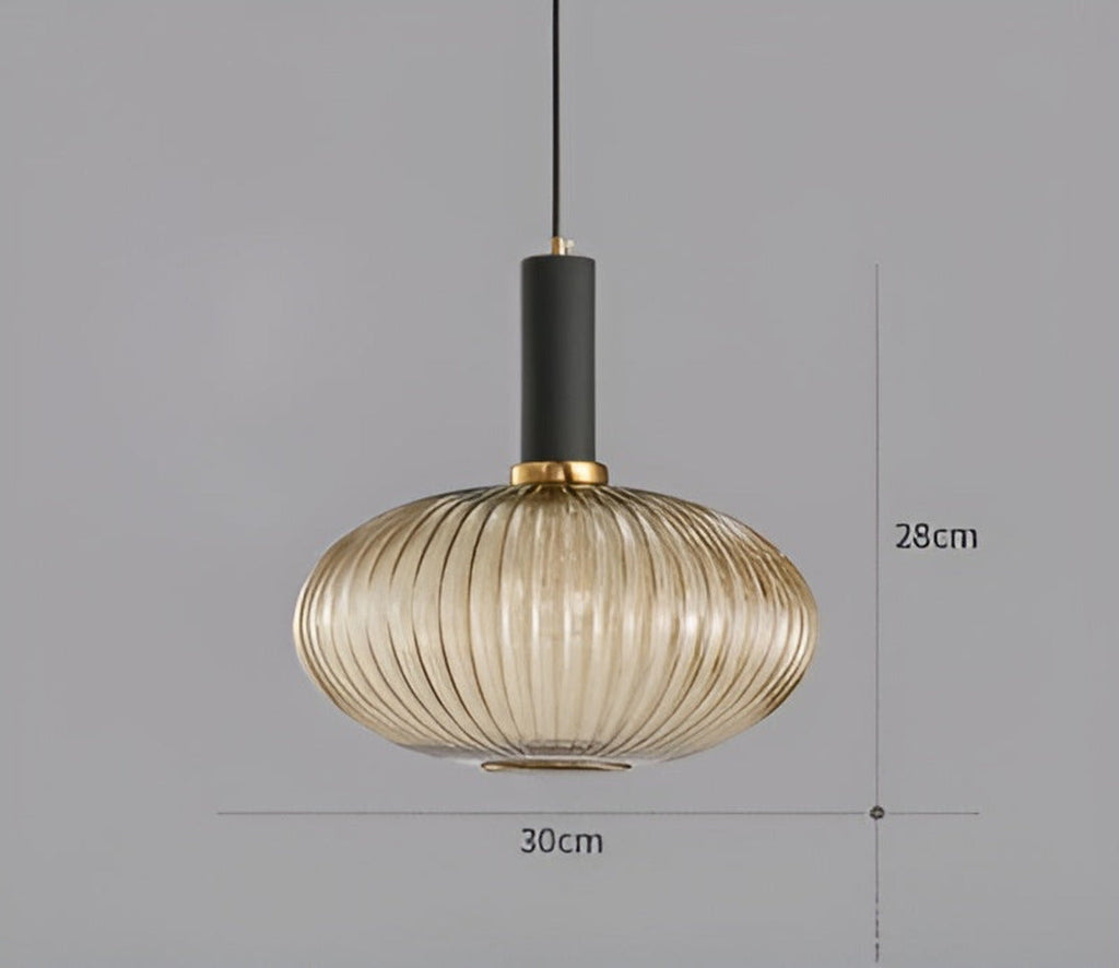 HuedRibbad Pendant Lamp - Striped Vintage Glass Chandelier