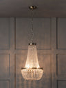 Pioni - Crystal Chandelier with 3 Lights in Antique Brass