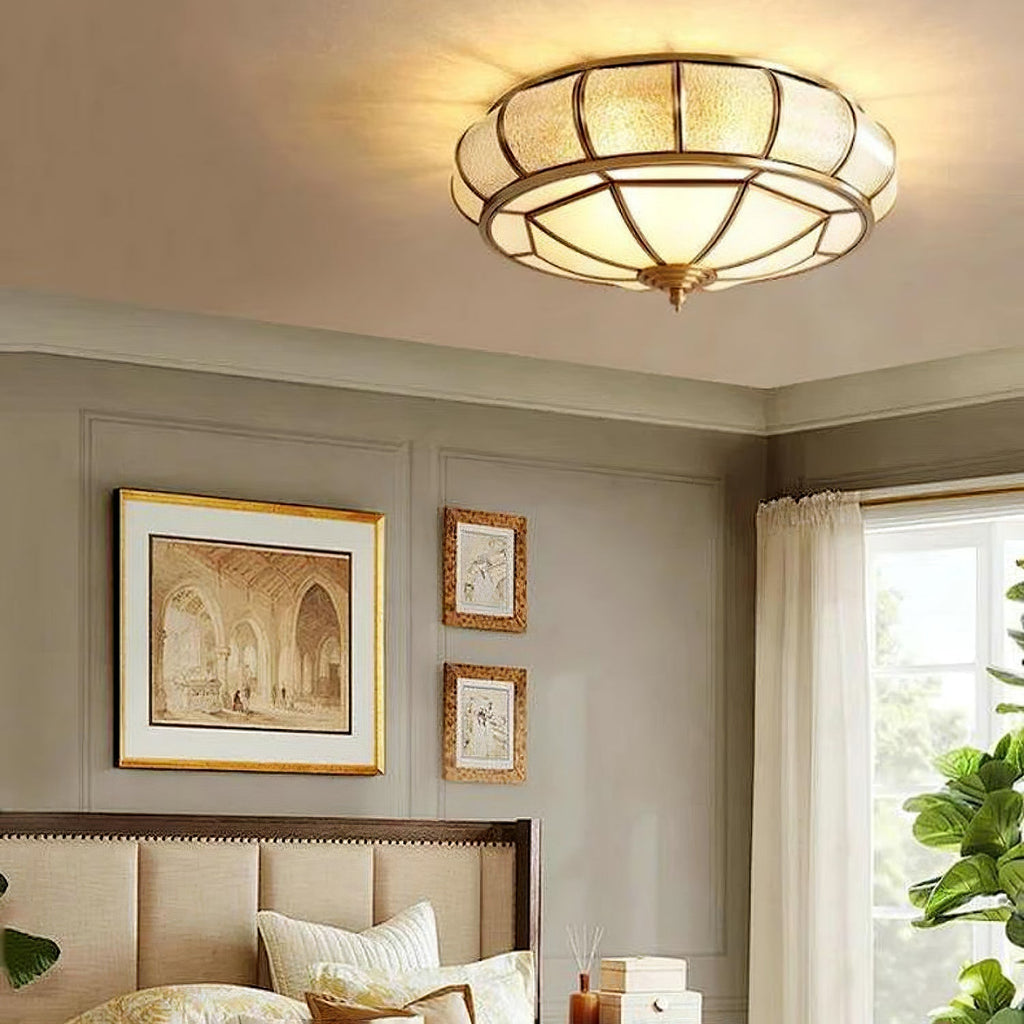 Round Glass Flush Mount with Textured Glass