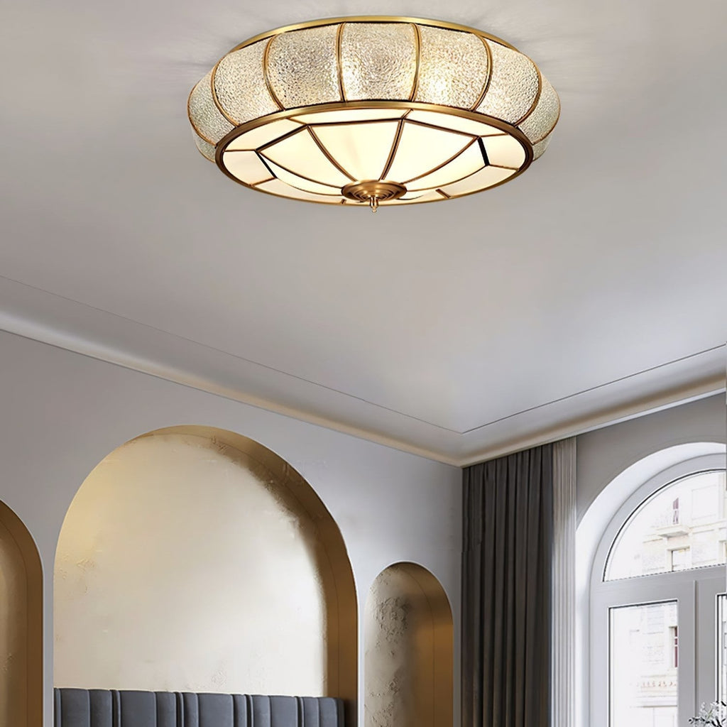 Round Glass Flush Mount with Textured Glass