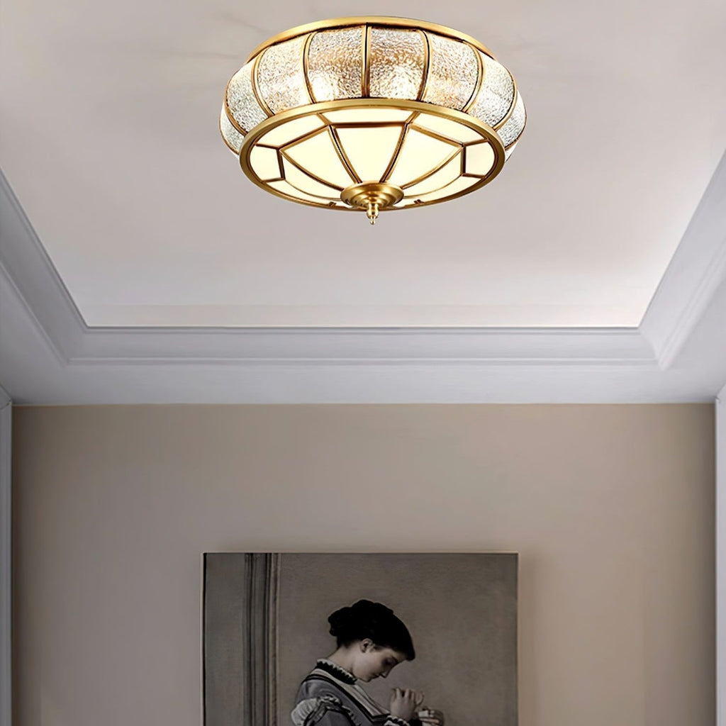 Round Glass Flush Mount with Textured Glass