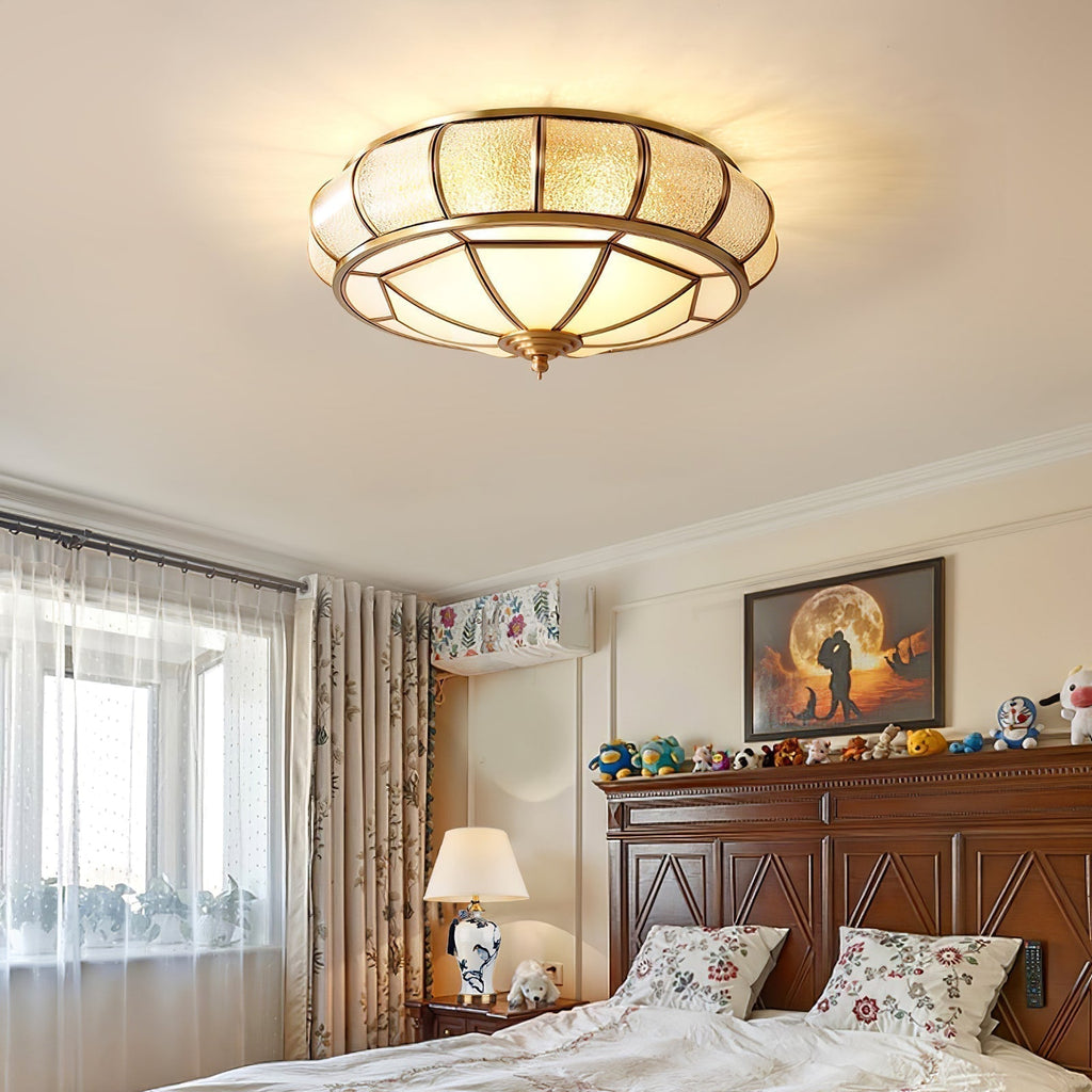 Round Glass Flush Mount with Textured Glass