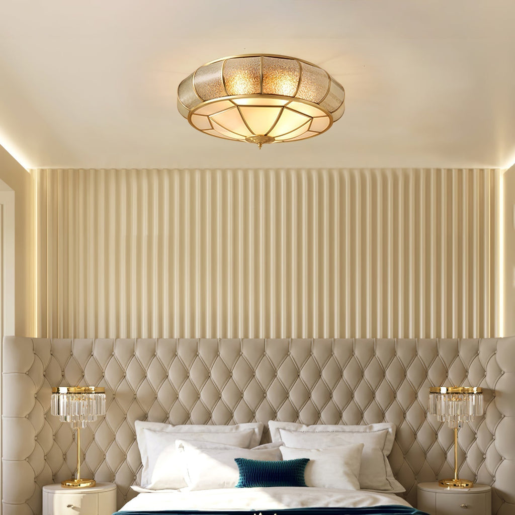 Round Glass Flush Mount with Textured Glass