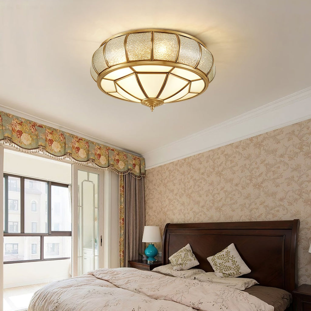 Round Glass Flush Mount with Textured Glass