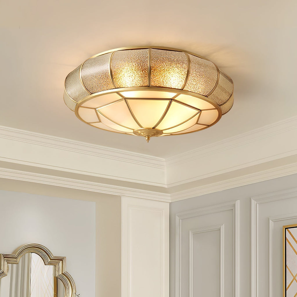 Round Glass Flush Mount with Textured Glass